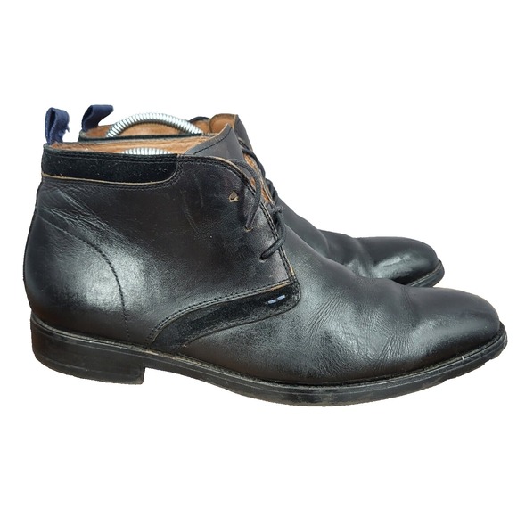 Florsheim Uptown Chukka Boots Mens 9 M Black Leather Uptown Lace Up 15167-001 - Picture 1 of 13